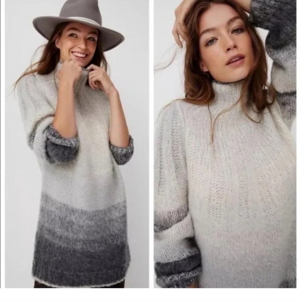 ANTHROPOLOGIE Perri Ombre Turtleneck striped sweater Tunicβ